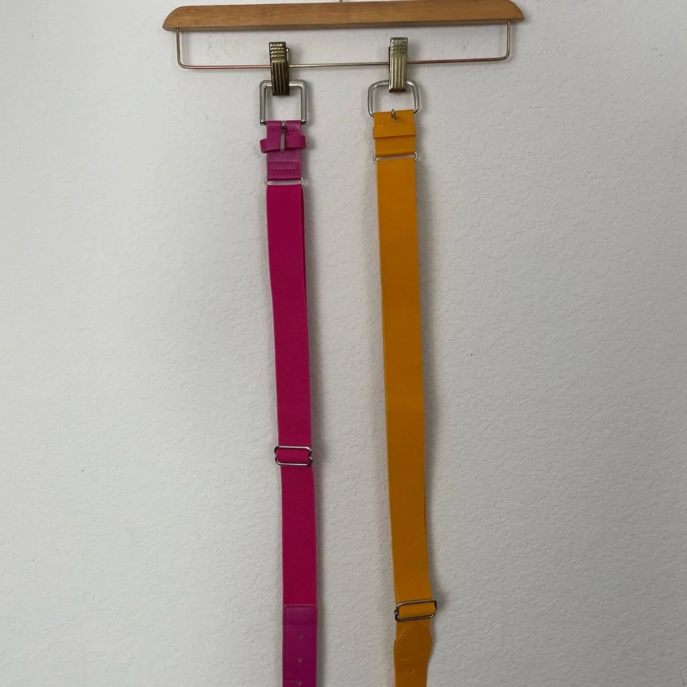 Lot Of 2 Softball‎ Belts Adjustable Pink and Yellow